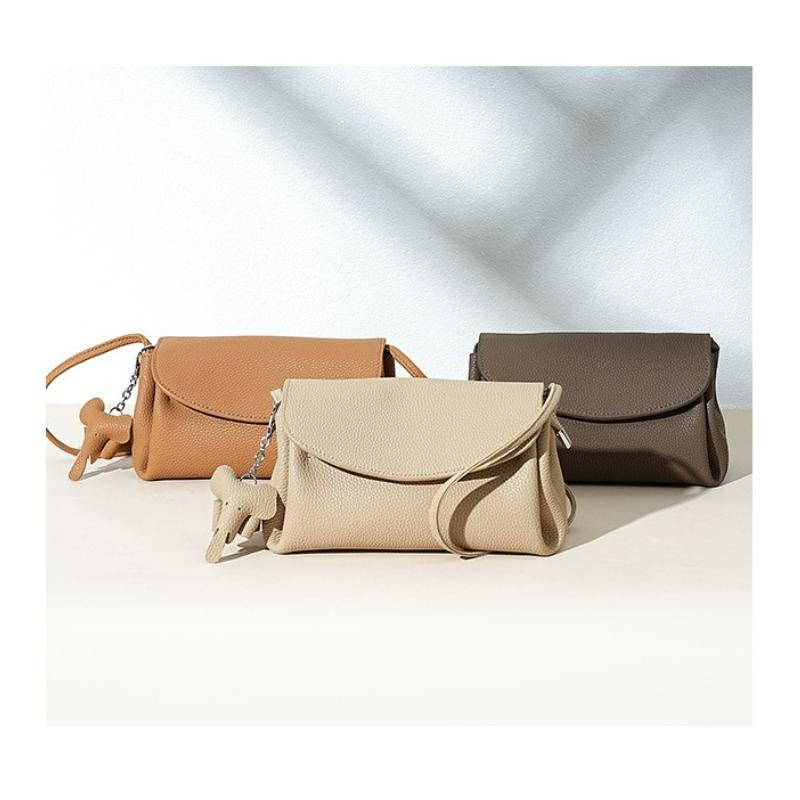 New Women's Bag with Fragrant Style, Popular, High-end, Versatile, Exquisite, Genuine Cowhide Crossbody Bag