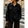 TIFICY Women's Fashion Casual Solid Color Print Fall Winter Long Sleeve POLO Neck Jackets & Coats