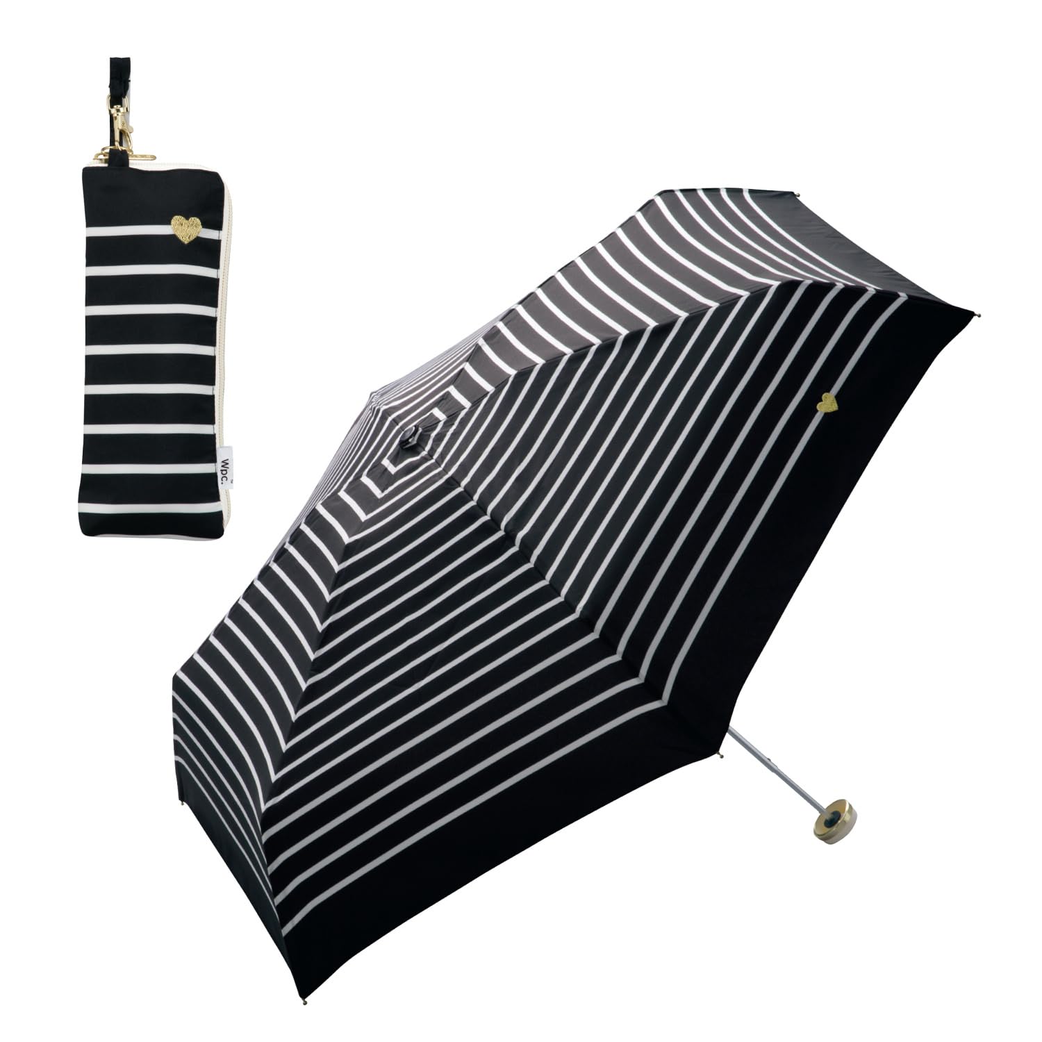 

Folding Heart Embroidery Border Gold Mini Black and Rain for Commuting and 2026Wpc. Umbrella, Sun Umbrella/UV Protection Lightweight, Stylish, чёрный