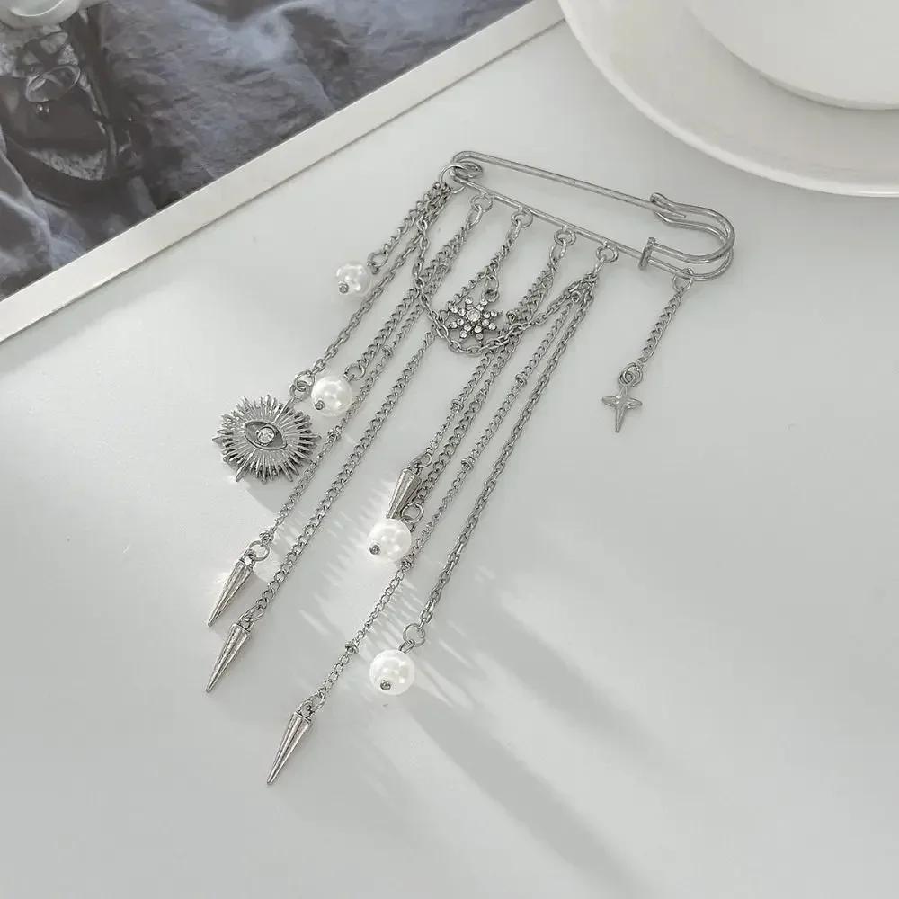 New Multi-Functional Chain Tassel Brooches Adjustable Detachable Beaded Chain Pin Handmade Fixator Trouser Leg Women