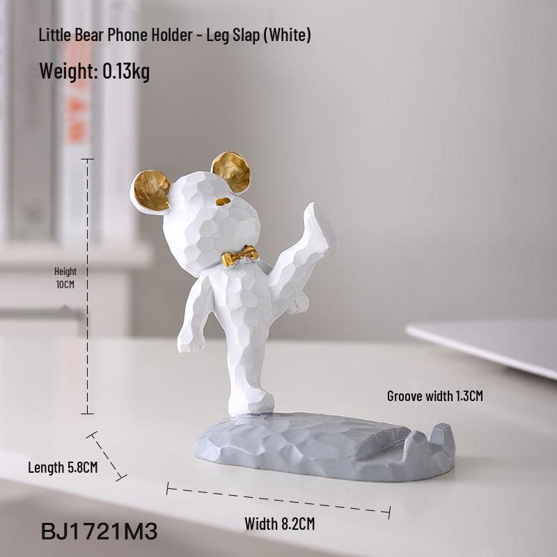 Suporte Criativo de Urso de Desenho Animado para Celular e Tablet – Suporte de Mesa e Enfeite para Visualização Preguiçosa