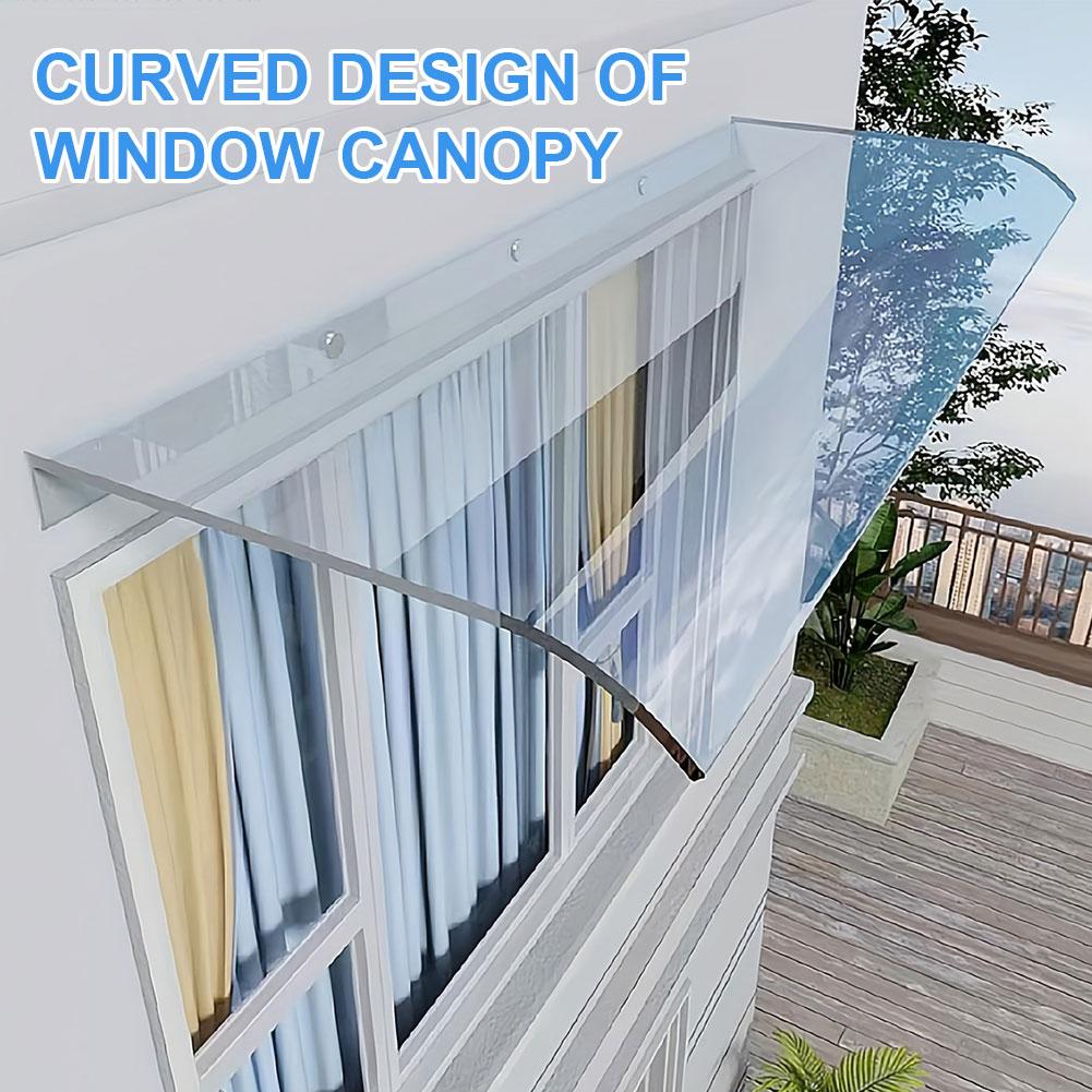 Window Door Wall Clear Canopy UV Rain Protection Transparent Invisible Rain Shelter Cover No Bracket Awning for Garden Patio