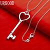 Collana con Ciondolo a Forma di Cuore e Chiave in Argento Sterling 925 - Squisita Gioielleria da Matrimonio