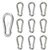 East Leaf Karabinerhaken aus Edelstahl, Schlüsselanhänger, 80 kg Tragfähigkeit, 8 cm, Set mit 10 Stück, Silber