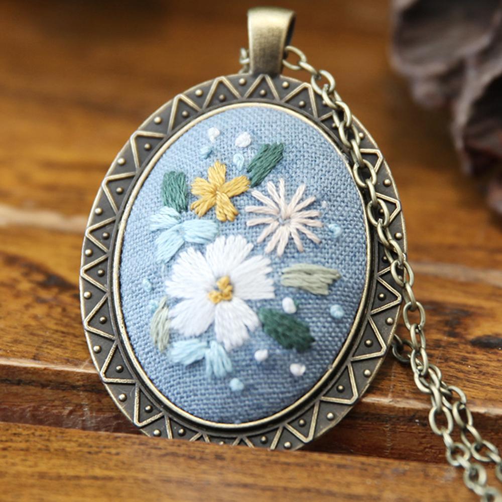 Embroidery Craft Kit Cross Stitch Package Necklace Pendant DIY Needlework Craft Embroidery Craft Kit Cross Stitch Package Necklace Pendant DIY Needlework Craft