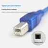 Transparent Blue USB 2.0 Printer Cable with Square Port