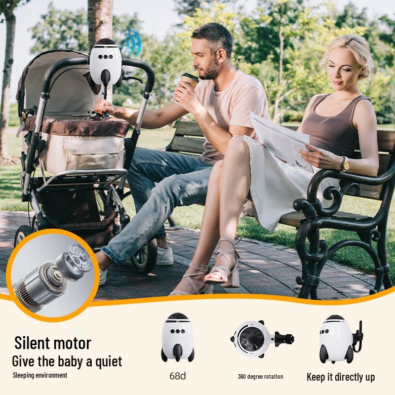 Dondolo Elettrico Portatile per Passeggino con Dispositivo Wireless per Rumore Bianco Rilassante