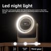 Mini ventilador de escritorio con luz nocturna recargable por USB y difusor de aroma silencioso