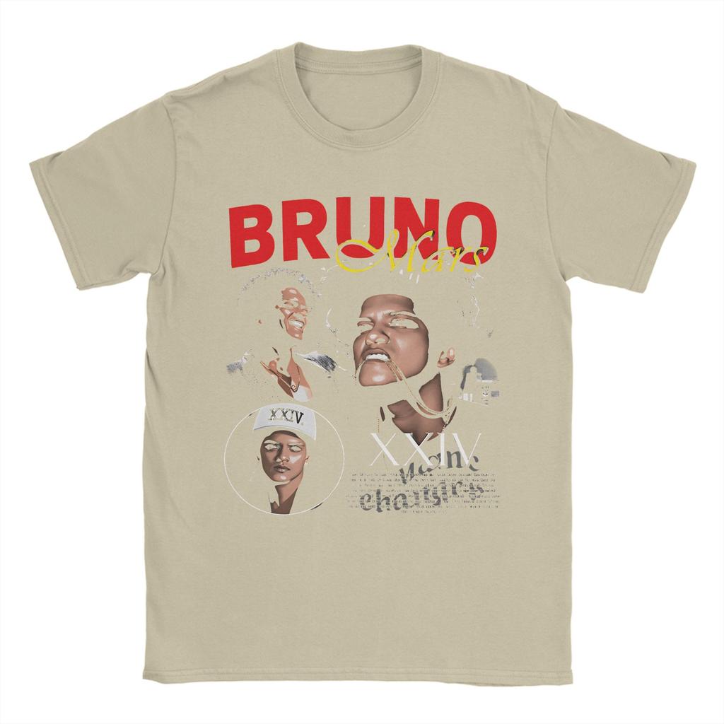 Bruno Mars XXIV 100 Cotton TShirt For Unisex Beach Vintage TShirts O Neck Fashion Tees Oversized Custom DIY Tops