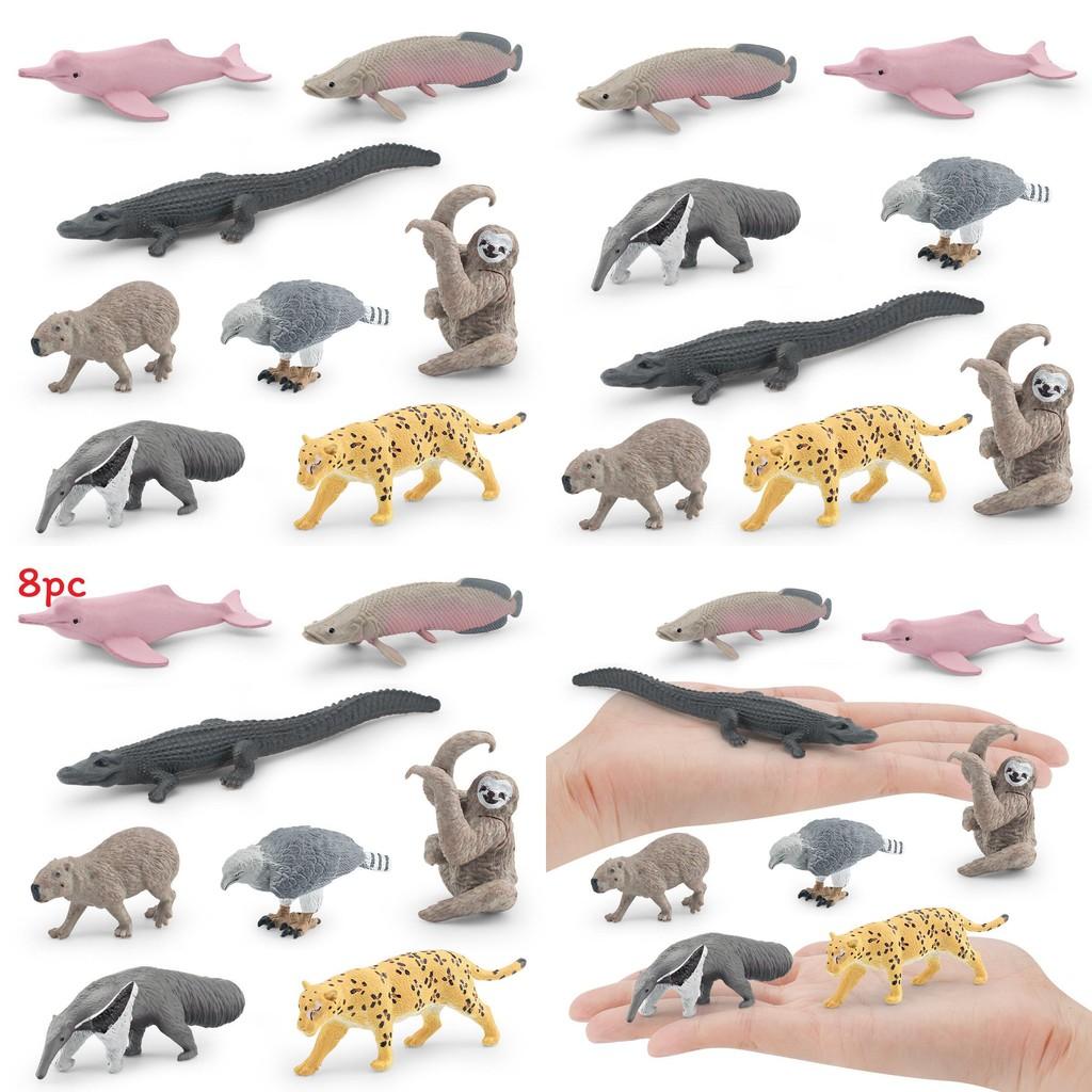 Crocodile Dolphin South American Animal Model Set Plastic Decor For Nature Enthusiasts