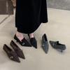 2026 early spring pointed-toed stiletto high-heeled warm plush one-pedal commuter high-heeled shoes