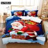 Red Christmas Duvet Cover Set King Queen Size for Single Double Bed Linens Quilt Comforter Pillow Case 3D Full Twin 3PCS 2PCS