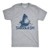 Mens Sharkasm T Shirt Funny Sarcastic Shark Summer Vacation Graphic Novelty Tee