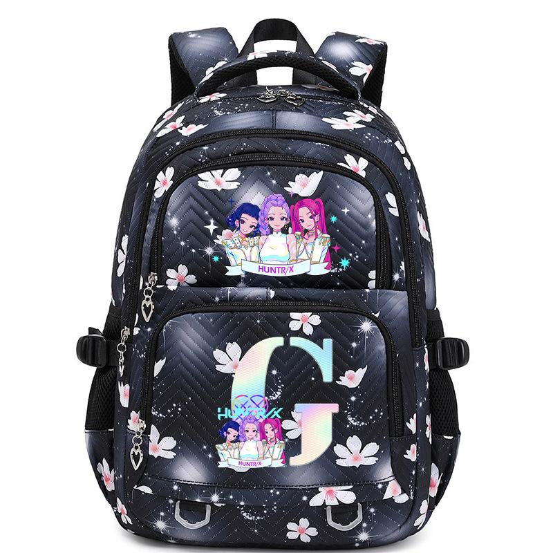 Animation Cartoon Letter Printing Large Capacity Shoulder Bag Lightweight Primary And Secondary School Students Leisure Schoolbag