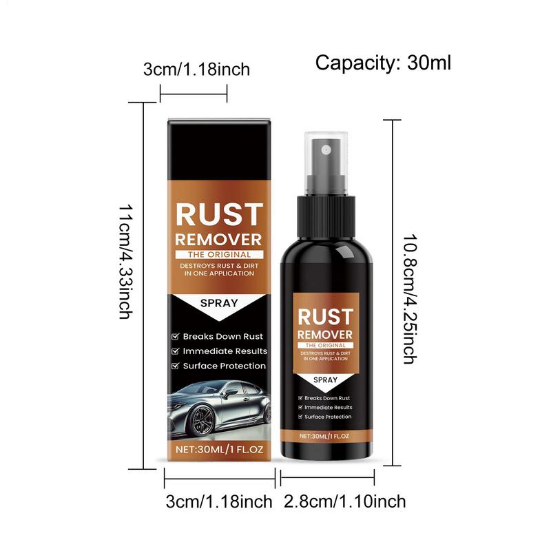 Rust Remover Spray Rust Dissolver For Metal 1 Fl.oz Professional Fast Acting Spray For Cars Boats RVs Metalworking