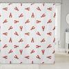 Red Lobster Print Waterproof Shower Curtain 180x180cm - Nautical Seafood Theme Bath Curtain for Kids & Coastal Decor