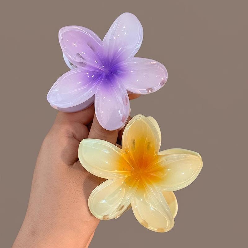 Hawaiian Gradient Hair Clips Women Flower Hair Claws Shark Hairpins Vacation Beach Hairpins Hair Accessories