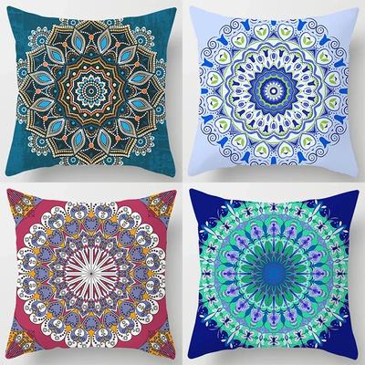 New Colorful Mandala Series Printed Pillowcase Living Room Sofa Office Cushion  Cover  Aesthetic Home Decoration