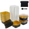 50Pcs Mini Cake Cup Aluminum Foil Cupcake Wrappers Baking Cups Cases Muffin Boxes Non-Stick Pudding Dessert Cups Kitchen Tools