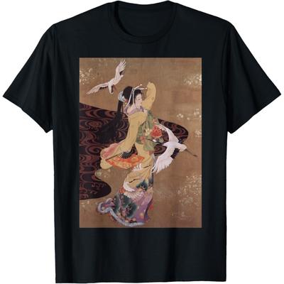 Dance of Cranes Japanese Retro Art T-Shirt