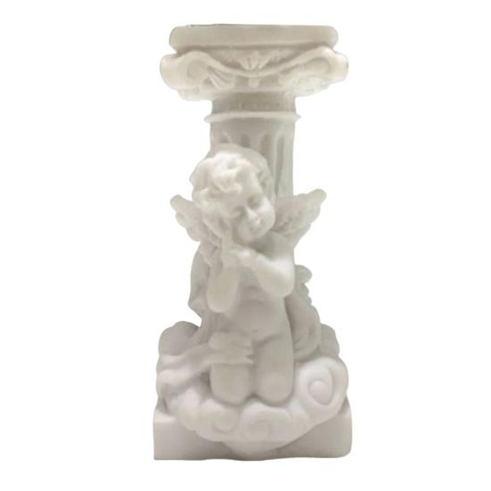 Crystal Ball Stand Resin Roman Column Ornament Retro белый