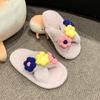 Neue Süße Mädchen Winter Fell Hausschuhe Elegante Blume Kinder Prinzessin Warme Hausschuhe Mode Weich Vielseitig Kinder Causal Schuhe