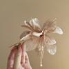 Flower Pearl Fringed Hairpin Small Fresh and Fashionable Fairy Style Hairpin Temperament Versatile High-end Hair Accessories Woman