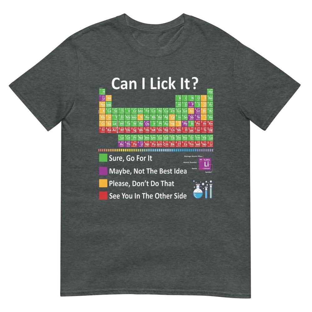 ¿Puedo Lamerlo Tabla Periódica Gráfico Profesor de Ciencias Fresco Meme Camiseta