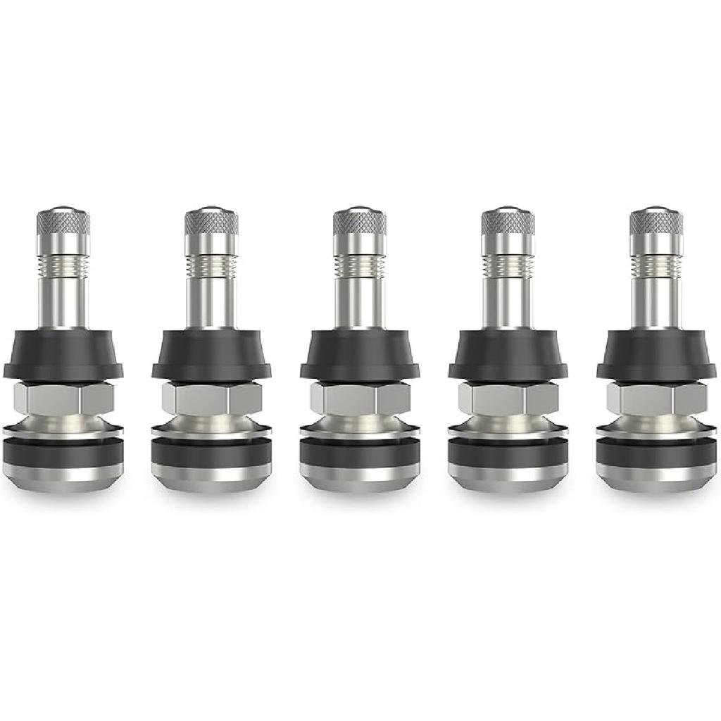 SUNSOUL TR555D 10Pcs 60 Degree Bend Truck Tire Valve Stems, Compatible With 22.5In 24.5In Aluminum Wheels With 9.7Mm Valve Holes