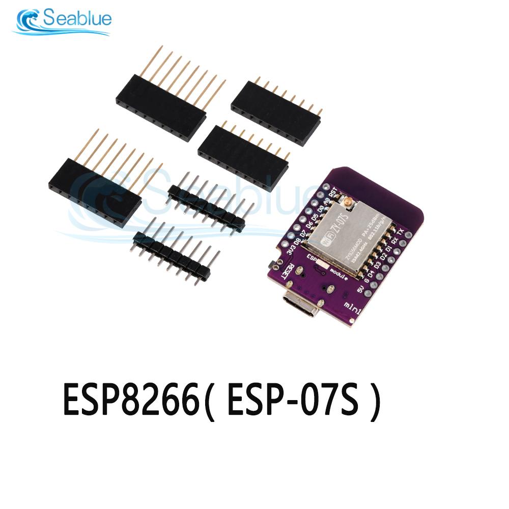 D1 MINI ESP8266 WIFI Development Board ESP-07 ESP-07S CH340C WIFI Development Board TYPE-C USB Interface 3.3V With Pins