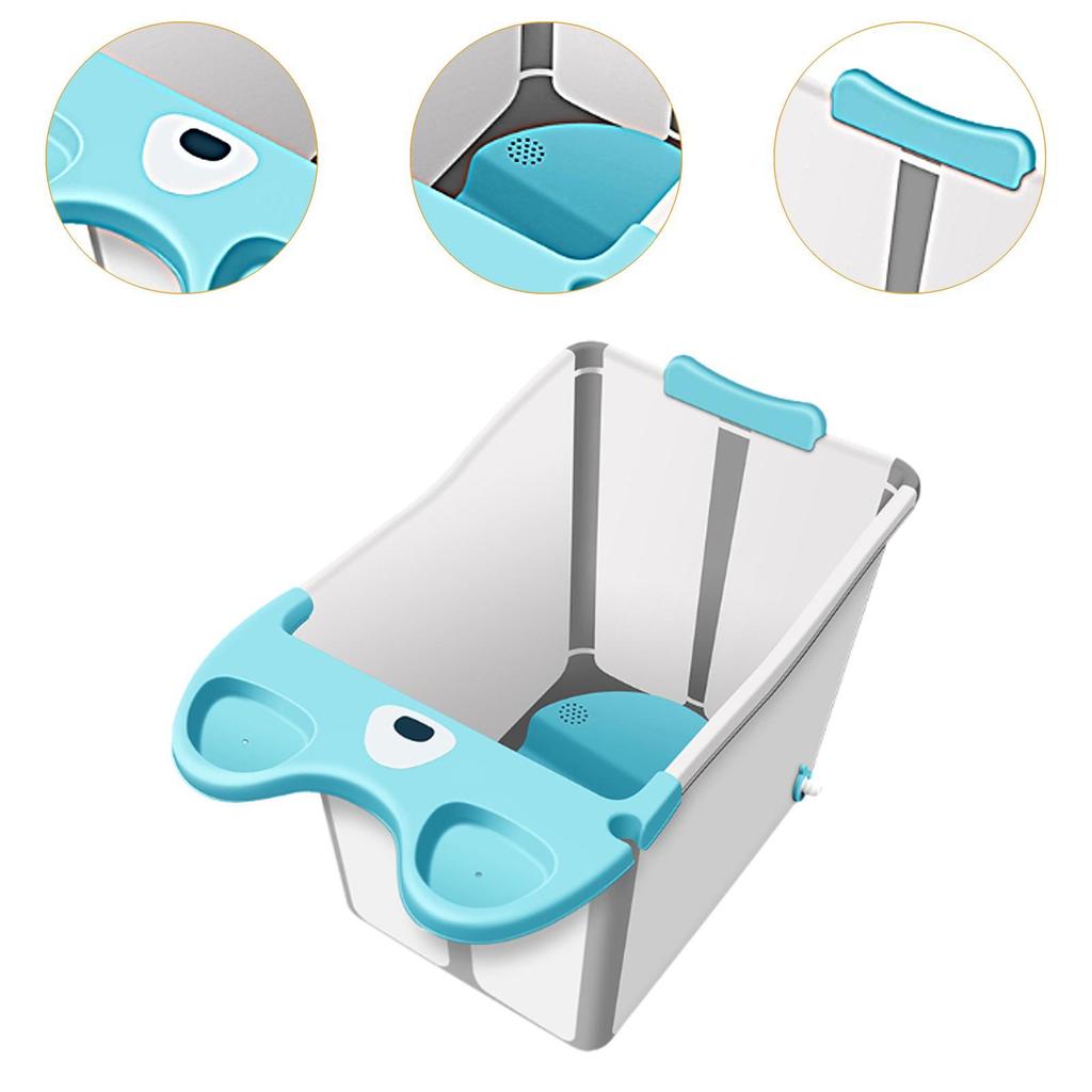Compact Baby Bathtub with Cartoon Design And Non-Slip Base