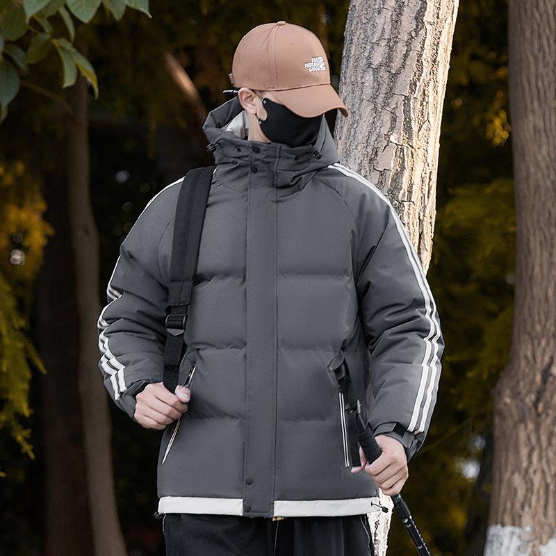 Autumn and Winter Hooded Cotton Clothes Men's Thickened Hooded Jacket Youth Windproof and Cold Cotton-padded Clothes Fashion