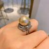 Ao Fritillary Pearl Women's Ring Fashion Creative Jewelry Adjustable Ring Hand Fashion