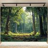 Polyester Spring Green Forest Photo Background, Party Banner, Perfect Festival Gathering, Home Decoration