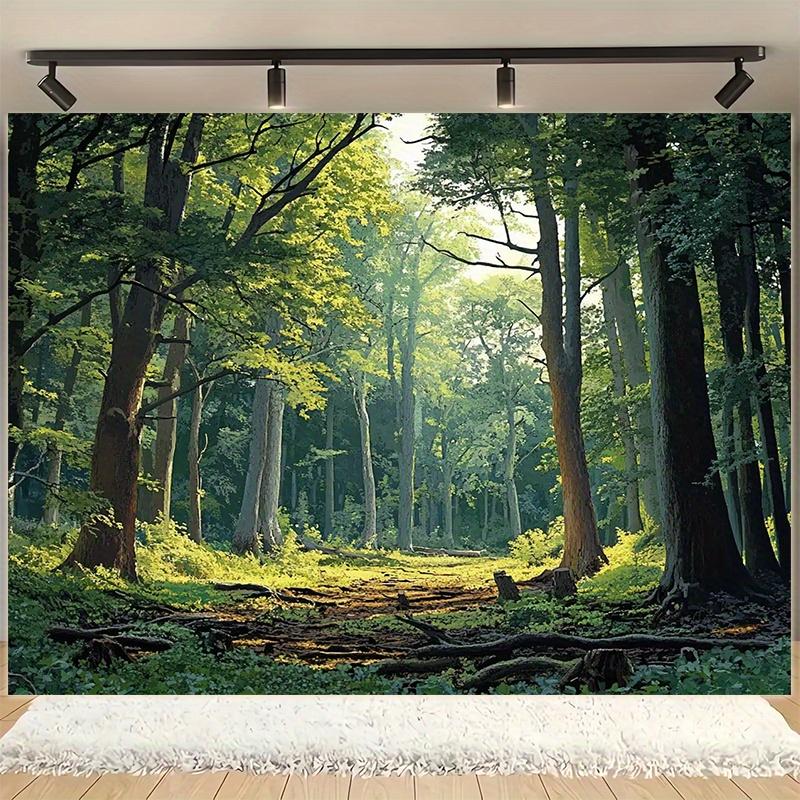 Fond photo Polyester vert printemps forêt, bannière de fête, rassemblement festif parfait, décoration de maison