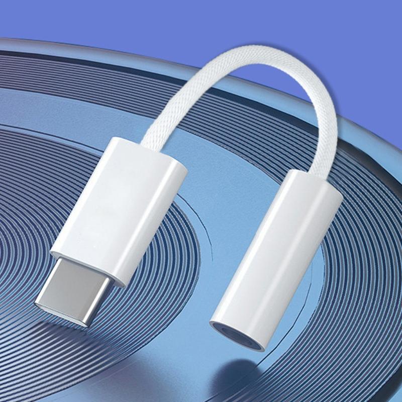 Braided USB C To 3.5mm Audios Adapter With Support For Smartphones Tablets And Sound Output