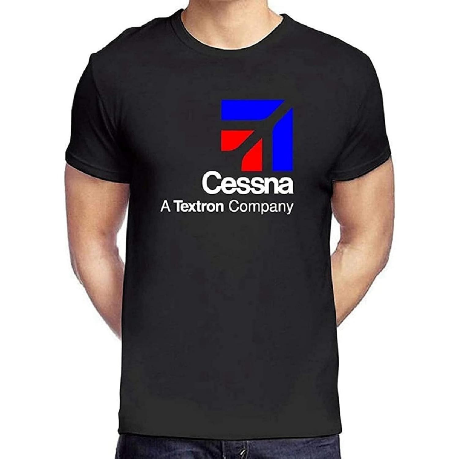 WANGJIA Cessna Aviation A Textron Company Mens Black T-Shirt Unisex Tee Clothing S