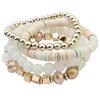 Women 4 Pcs Colorful Beads Multilayer Bangle Handmade Bracelets Florid Cool