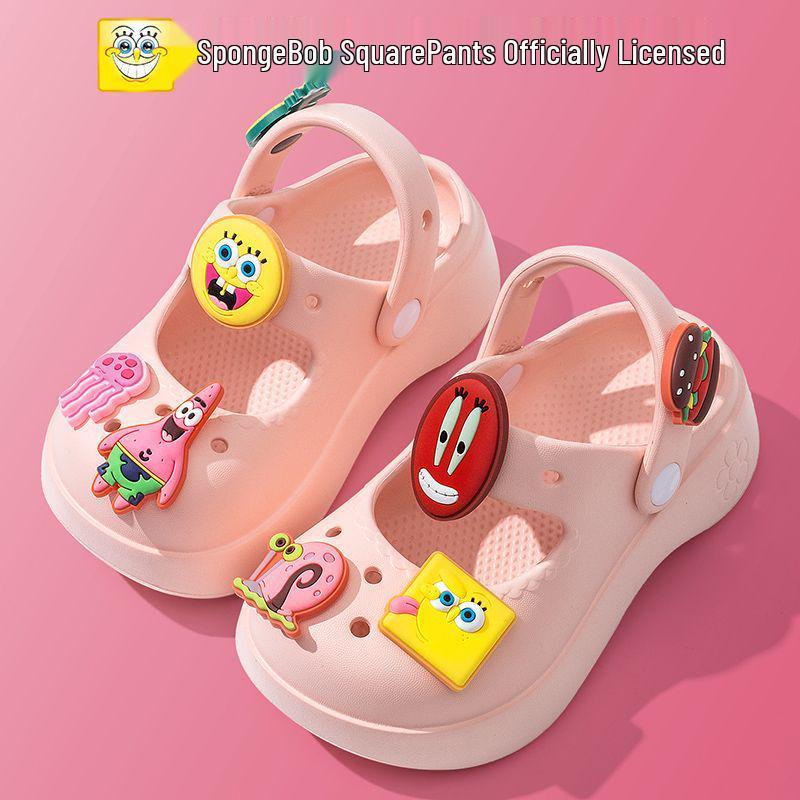 

Детские нескользящие летние пляжные шлепанцы Губка Боб: Мягкое ощущение для мальчиков и девочек Insole 21.5cm