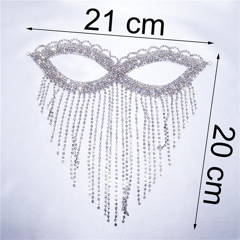 New Accessories Fringed Rhinestone Eye Mask Creative Face Mask Nightclub Party Flash Diamond Mask