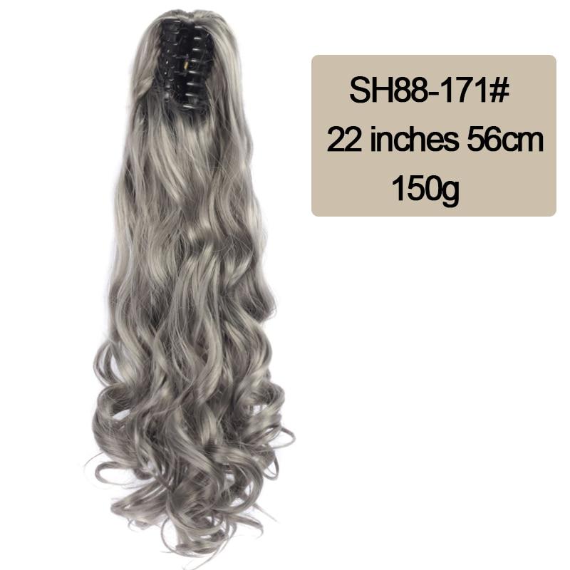 

MISSQUEEN Волнистый хвост из синтетического волокна, женский удлиненный длинный хвост на клипсе, натуральные вьющиеся волосы для наращивания, черный, коричневый, 22 дюйма 22inches