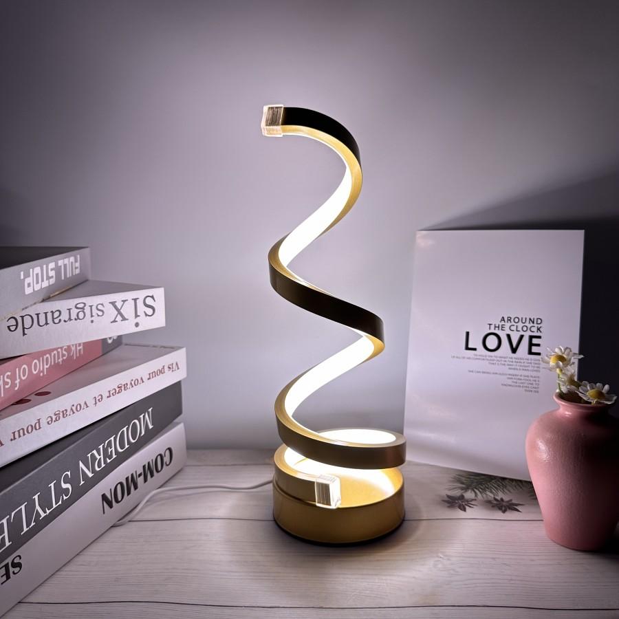Creative Modern Gold S lamp USB three-color Dimming Living Room Desktop Decorative Lamp