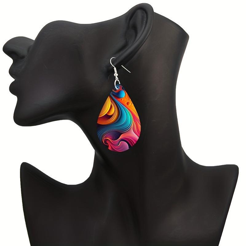 Retro Bohemian Colorful Teardrop Earrings - Double-Sided Jewelry