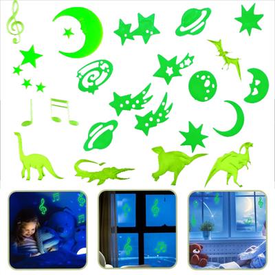 Glow Sticker Wall Decoration Room Bedroom Ceilling Home Decor Moon Universe 3D Luminous Fluorescent Sticker Stars Dinosaur Tmz