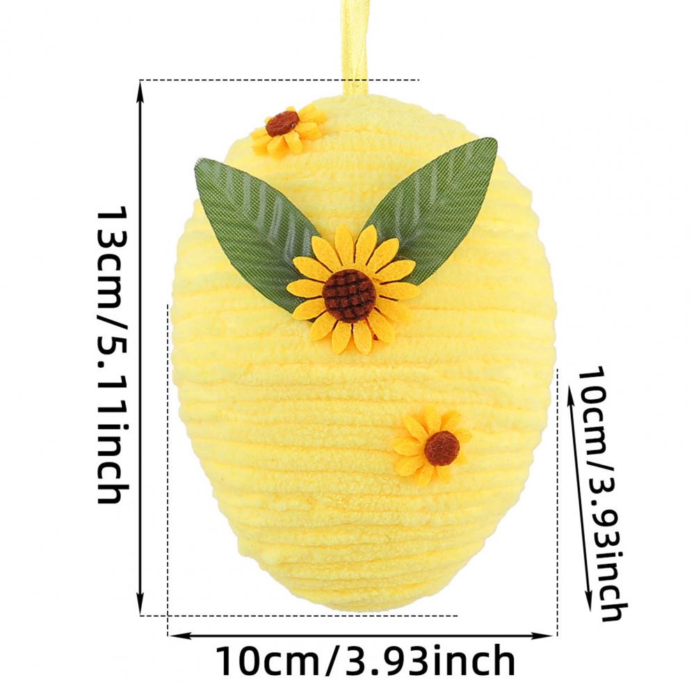 Easter Egg Hanging Ornament DIY Crochet Easter Egg With Sunflower For Easter Basket Stuffer Holiday Party Tree Decor Ornament