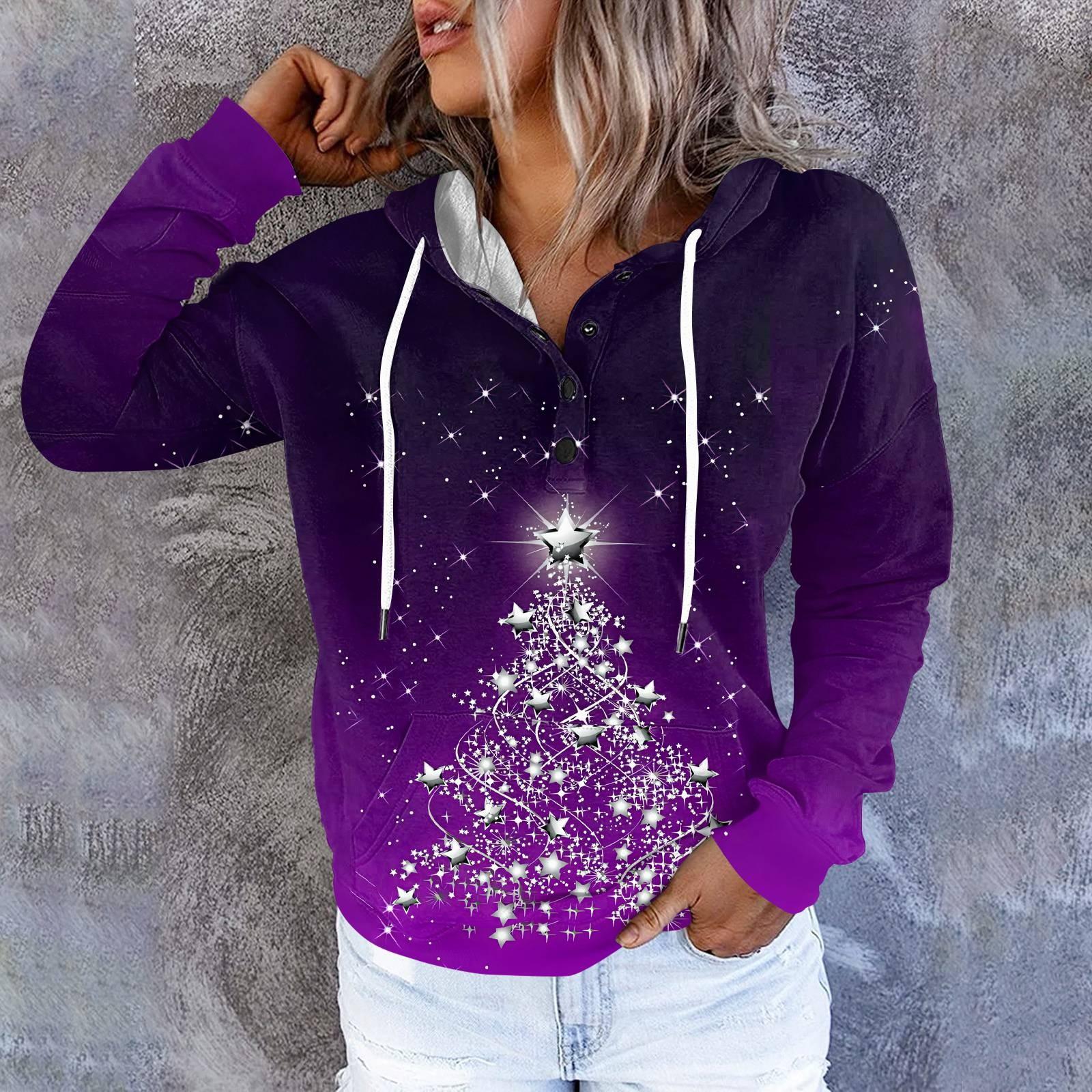 

Женские повседневные модные принты с длинным рукавом на пуговицах пуловеры с капюшоном толстовки XXL