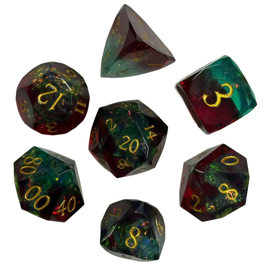 Resin Polyhedral Dice Set for DND, Dungeons & Dragons, COC, and Tabletop RPGs