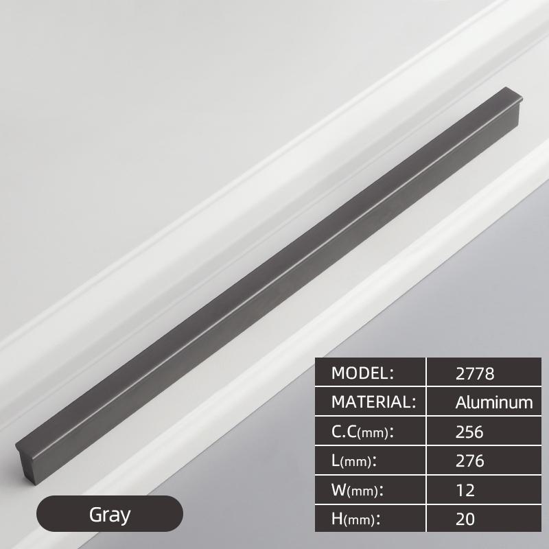 320MM Aluminium Profile Pulls Furniture Hardware Kitchen Cabinet Cupboard Dresser Wardrobe Drawer Door Black Modern Long Handles