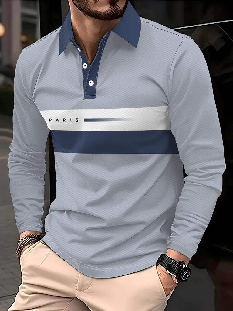 Polo w paski z długim rękawem, wygodne i stylowe na nieformalne okazje.