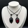 Gothic Mirror Crystal Time Gem Necklace: European & American Trendy Pendant